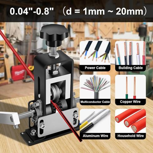 آلة تجريد الأسلاك من كامكستول، أدوات تجريد الأسلاك التي تعمل بالحفر والمثبتة يدويًا، حجم صغير، سهل الاستخدام، شريط سريع، سلك قياس 0.04 بوصة - 0.8 بوصة للأسلاك النحاسية الخردة، كابل الطاقة in Kuwait
