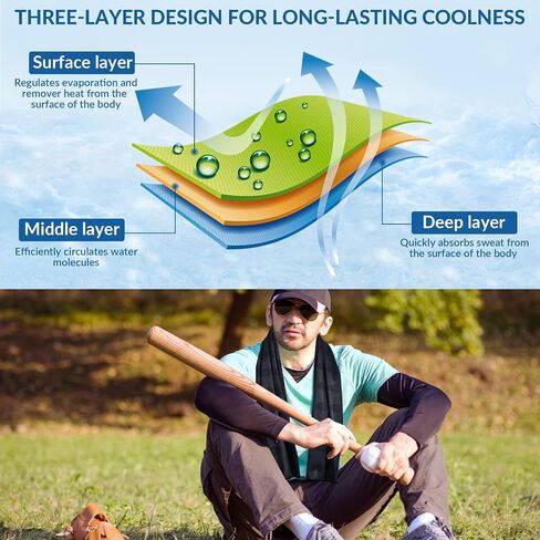 Sukeen Cooling Towels(40"x 12"), Cool Towels for Neck, Baseball Sport Cool Rag for Gym, Cooling Towel for Yoga, Golf, Camping, Running, Workout & More Activities in Saudi Arabia