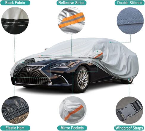 GUNHYI 6 Layer SUV Car Cover Custom Fit Porsche Macan (2014-2024) Waterproof All Weather, Heavy Duty Outdoor Snow Sun Rain Uv Protection (Ships from US Warehouse, Delivery 3-8 Days) in Saudi Arabia