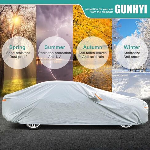 GUNHYI 6 Layer SUV Car Cover Custom Fit Porsche Macan (2014-2024) Waterproof All Weather, Heavy Duty Outdoor Snow Sun Rain Uv Protection (Ships from US Warehouse, Delivery 3-8 Days) in Saudi Arabia