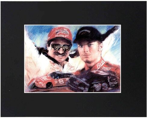 XQArtStudio Dale Earnhardt Sr and Jr صورة Nascar Racing Star Legend الرياضة فن طباعة صورة ديكور جدار الفن عرض مطفأ 8 بوصة × 10 بوصة in Kuwait