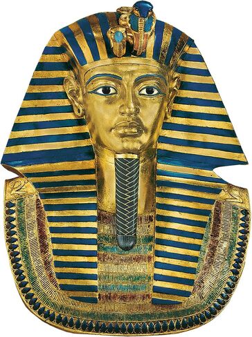 تمثال جداري لقناع تابوت الملك المصري توت عنخ آمون من تصميم توسكانو، ذهبي صناعي، 16.50 سم × 8.50 سم in Saudi Arabia