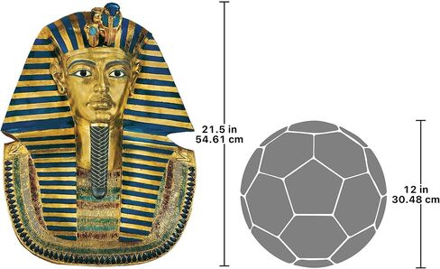 تمثال جداري لقناع تابوت الملك المصري توت عنخ آمون من تصميم توسكانو، ذهبي صناعي، 16.50 سم × 8.50 سم in Saudi Arabia