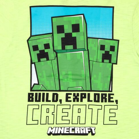 قميص Minecraft Build Explore Create Boys كاجوال بأكمام قصيرة وأزرار سفلية للأطفال والأطفال الصغار in Saudi Arabia