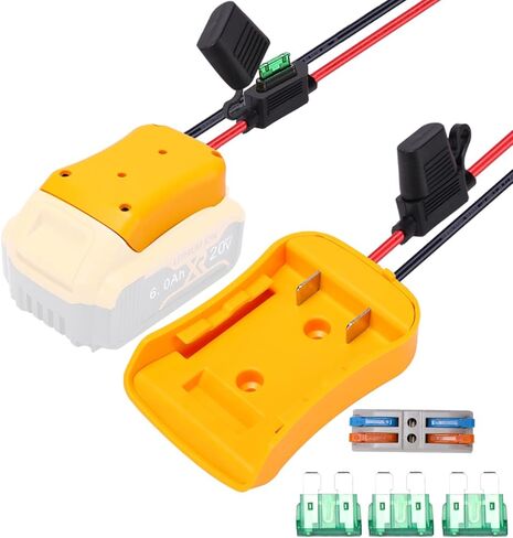 محول عجلة الطاقة لديوالت 20 فولت بطارية أداة الطاقة محولات البطارية بطارية ليثيوم عجلات الطاقة محول البطارية لديوالت مع موصل محول البطارية الصمامات استخدام DIY لألعاب RC 1 حزمة in Kuwait