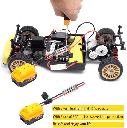 محول عجلة الطاقة لديوالت 20 فولت بطارية أداة الطاقة محولات البطارية بطارية ليثيوم عجلات الطاقة محول البطارية لديوالت مع موصل محول البطارية الصمامات استخدام DIY لألعاب RC 1 حزمة in Kuwait