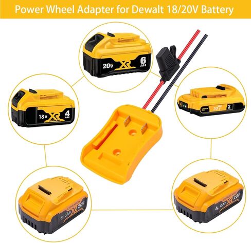 محول عجلة الطاقة لديوالت 20 فولت بطارية أداة الطاقة محولات البطارية بطارية ليثيوم عجلات الطاقة محول البطارية لديوالت مع موصل محول البطارية الصمامات استخدام DIY لألعاب RC 1 حزمة in Kuwait