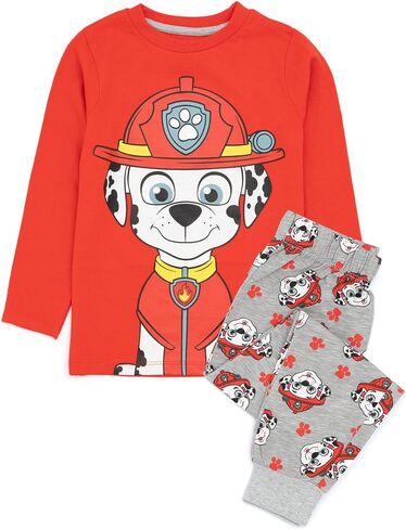 Paw Patrol Pyjamas Kids 2 Pack | Boys Girls Blue Chase And Red Marshall Sets | Long Sleeve Top With Long Bottoms | TV Merch in Saudi Arabia