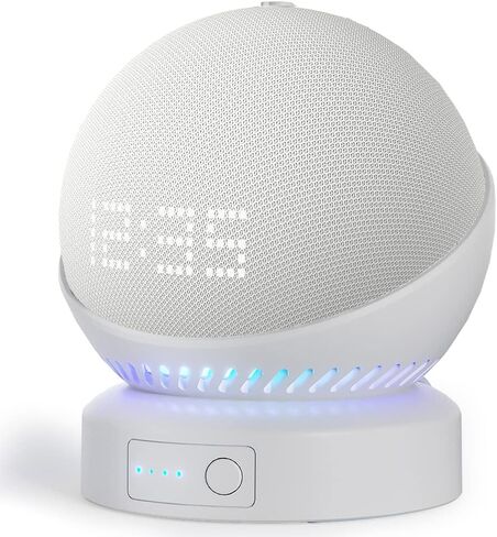 Liboer Battery Base for Echo Dot 5th Generation Make Echo Dot 5 Portable Echo Dot 5th and Home Mini Stand Accessories, Not Including The Speaker (White) in Saudi Arabia
