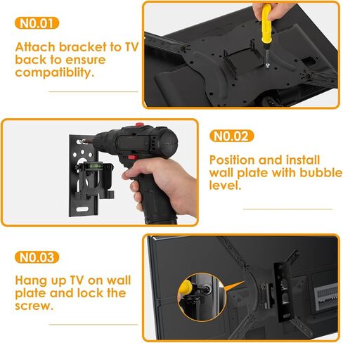 حامل شاشة تلفزيون صغير من SweeEase مقاس 13 إلى 55 بوصة، حامل تلفزيون قابل للإمالة دوارة لمنحنى مسطح بحد أقصى 66 رطل بحد أقصى VESA 400x400 مم، حامل شاشة قابل للتمديد يناسب حامل جدار التلفزيون in Kuwait