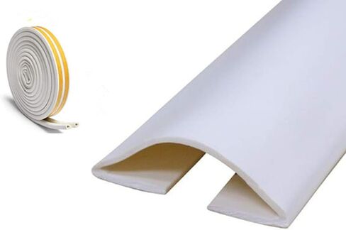 مانع مسودة تحت الباب، مانع مسودة، شريط مطاطي ذاتي اللصق أسفل الباب، شريط عازل للطقس تحت الباب، سدادة فجوة الباب، عازل للصوت، عازل للضوضاء، بطول 39 بوصة (أبيض) in Kuwait