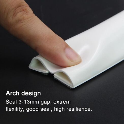 مانع مسودة تحت الباب، مانع مسودة، شريط مطاطي ذاتي اللصق أسفل الباب، شريط عازل للطقس تحت الباب، سدادة فجوة الباب، عازل للصوت، عازل للضوضاء، بطول 39 بوصة (أبيض) in Kuwait
