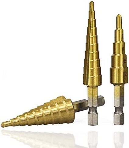 3PCS Titanium Uni Step Drill Bit Set,Sizes 3-12mm 4-12mm 4-20mm in Saudi Arabia