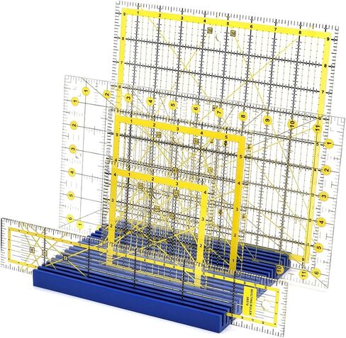 Quilting Ruler Rack - Desktop 20 Slot Ruler Holder Organizer and Storage - Made in USA (Pink) in Saudi Arabia