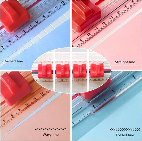 ماكينة تشذيب الورق المنزلقة 4 في 1 مقاس A4 متعددة الوظائف مع جهاز حماية تلقائي للسلامة لقطع المنحنيات، أربعة أوضاع للقطع والمستقيم والمطوي، مناسبة للصور وورق الحرف اليدوية والكوبونات in Kuwait