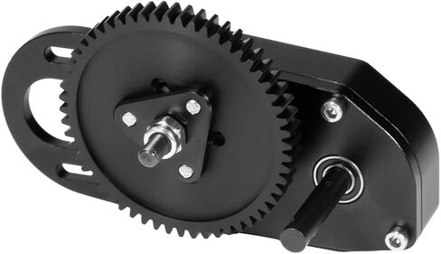 COOWOO Aluminum 2.Low Transmission Overdrive Gearbox with Delrin Skid Spur Gear for 1/10 RC Crawler LCG Chassis Gearbox Capra SCX10 II (Black) in Saudi Arabia