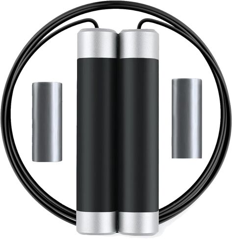 Jump Rope, 1/2 lb Weighted Jump Rope for Fitness Men and Women, Adjustable Jump Rope, Non-Slip Grip Steel Wire Skipping Ropes for Adult and Children, Athletic Fitness Exercise Jumping Rope in Kuwait