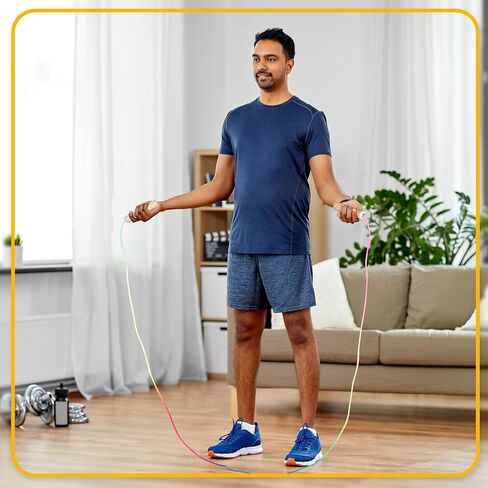 PullCrease 48 Pcs 8.53 ft Adjustable Jump Rope for Kids Rainbow Cotton Jump Rope Bulk Kids Skipping Rope with Wooden Handles Toddler Jumping Rope for Boys Girls Students Preschooler Outdoor Exercise in Saudi Arabia