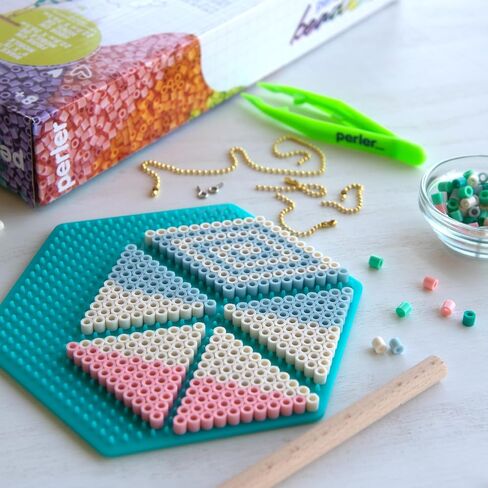 مجموعة أنشطة Perler DIY Kinetic Art Mobile Fuse Bead Craft لديكور المنزل، تختلف أحجام الأنماط النهائية، متعددة الألوان 1327 قطعة in Saudi Arabia