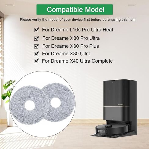 DianSung 6 قطع ممسحة ملحقة لـ Dreame L10s Pro Ultra Heat، X30 Ultra، X30 Pro Plus، X30 Pro Ultra، L20 Ultra، L10s Ultra، L10s Plus، L10 Prime، X40 مكنسة كهربائية روبوتية كاملة للغاية in Kuwait