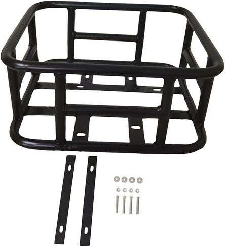 Colaxi Electric Bike Rear Basket, Bike Basket Rear Frame Bicycle Basket Front Rear Hanging Bike Cargo Basket, 12.80inchx11.02inchx5.91inch, Black in Saudi Arabia
