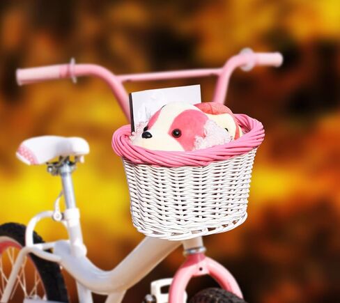 Colorbasket 01549 سلة دراجة أمامية للأطفال، أشرطة جلدية in Saudi Arabia