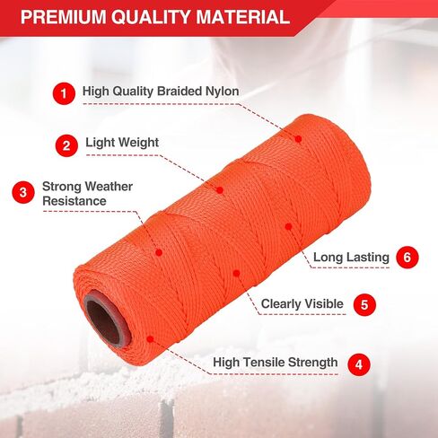 Goldblatt Mason Line, 500 Feet #18 Braided Nylon String, Perfect for Gardening or Masonry Tools in Kuwait