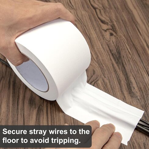 شريط MyLifeUNIT Gaffers أبيض، 7.62 سم ​​× 30 ياردة، شريط Gaffer شديد التحمل مع حامل شريط الخصر، شريط لاصق ذاتي التمزق للاستخدام الاحترافي in Kuwait