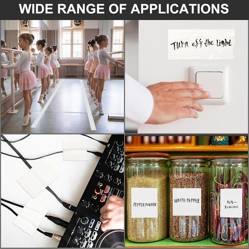 شريط MyLifeUNIT Gaffers أبيض، 7.62 سم ​​× 30 ياردة، شريط Gaffer شديد التحمل مع حامل شريط الخصر، شريط لاصق ذاتي التمزق للاستخدام الاحترافي in Kuwait