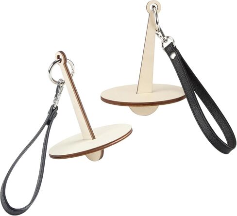 Lxmxgk قطعتان من حامل غزل المعصم المحمول، تخزين الغزل، حامل خيط غزل خشبي، حامل غزل مع حزام معصم جلدي، يمنع تشابك الغزل واختلال محاذاة الغزل للحياكة in Kuwait