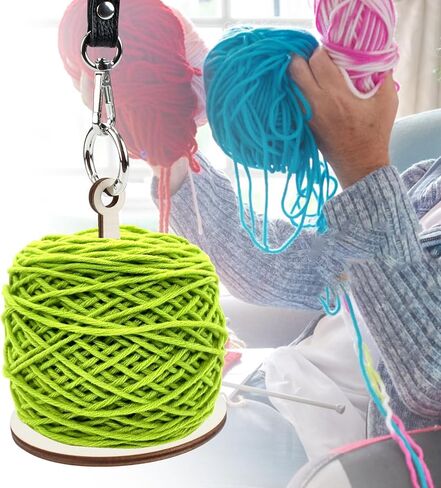 Lxmxgk قطعتان من حامل غزل المعصم المحمول، تخزين الغزل، حامل خيط غزل خشبي، حامل غزل مع حزام معصم جلدي، يمنع تشابك الغزل واختلال محاذاة الغزل للحياكة in Kuwait