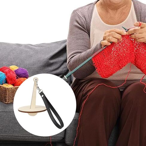 Lxmxgk قطعتان من حامل غزل المعصم المحمول، تخزين الغزل، حامل خيط غزل خشبي، حامل غزل مع حزام معصم جلدي، يمنع تشابك الغزل واختلال محاذاة الغزل للحياكة in Kuwait