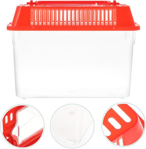 POPETPOP Betta Fish Tank Betta Fish Tank Mini Fish Tank - Portable Handheld Plastic Fish Tank Transparent Breeding Carrier Goldfish Pet Reptile Habitat Portable Jump Starter Fish Bowl in Saudi Arabia
