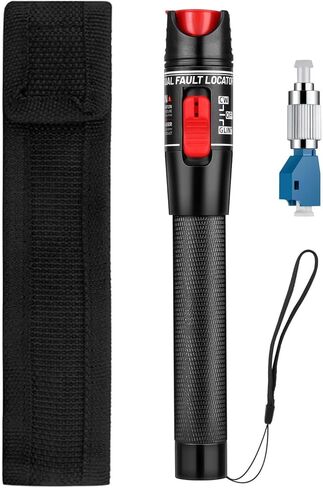 Moocci Fiber Visual Fault Locator 30mW 30KM - مجموعة أدوات اختبار كابلات الألياف الضوئية VFL مع محول FC ذكر إلى LC أنثى - كاشف اختبار مصدر أدوات الألياف البصرية لـ LC/FC/SC/ST، اختبار كابل الشبكة in Kuwait