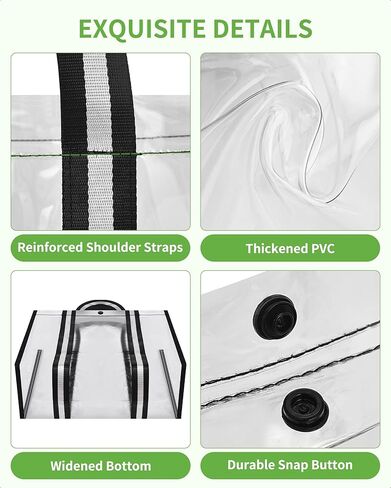 MAY TREE حقيبة شفافة للأمان للسفر وصالة الألعاب الرياضية، حقيبة شفافة مثالية للعمل والحفلات والألعاب الرياضية باللون الأسود in Kuwait