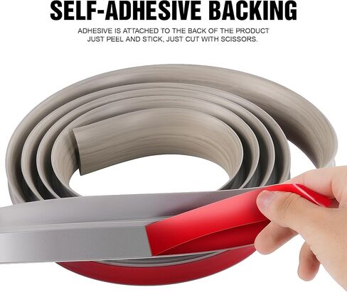 BNELL Floor Transition Strip Self Adhesive-PVC Carpet & Floor Edging Trim Strip,Threshold Transitions Suitable for Threshold Height Less Than 10mm (9.84FT_Gray Wood Grain) in Saudi Arabia