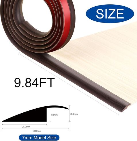 BNELL Floor Transition Strip Self Adhesive-PVC Carpet & Floor Edging Trim Strip,Threshold Transitions Suitable for Threshold Height Less Than 10mm (9.84FT_Gray Wood Grain) in Saudi Arabia