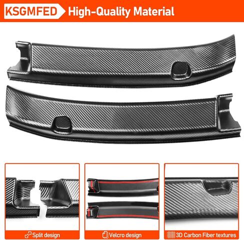 KSGMFED 3 قطع واقي ممتص الصدمات الخلفي لملحقات Tesla Model X 2023 2022، واقي ممتص للصدمات خلفي متوافق مع الملحقات الداخلية للطراز X، واقي غطاء حافة صندوق السيارة (ألياف الكربون ثلاثية الأبعاد) in Kuwait