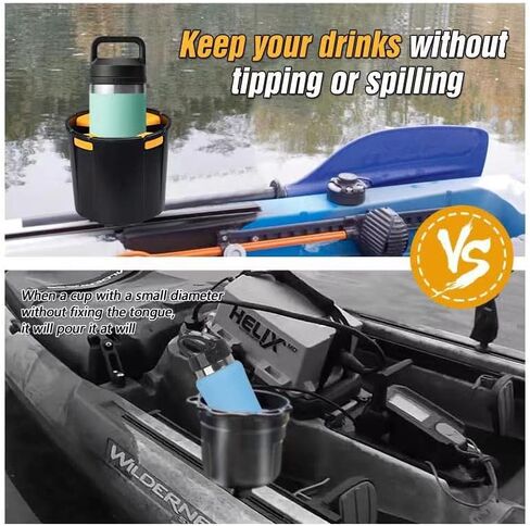 WD-Outhing Multi-Functional Kayak Cup Holder, Drink Holder, Bottle Holder, Phone Holder, Fishing Tool and Lures Storage,Kayak Accessories,Kayak Track Mount Install in Saudi Arabia