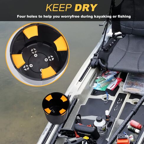 WD-Outhing Multi-Functional Kayak Cup Holder, Drink Holder, Bottle Holder, Phone Holder, Fishing Tool and Lures Storage,Kayak Accessories,Kayak Track Mount Install in Saudi Arabia