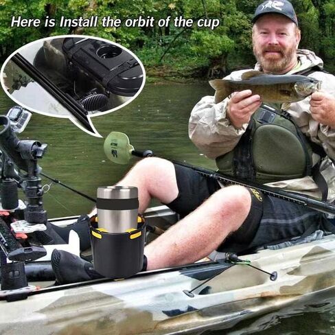 WD-Outhing Multi-Functional Kayak Cup Holder, Drink Holder, Bottle Holder, Phone Holder, Fishing Tool and Lures Storage,Kayak Accessories,Kayak Track Mount Install in Saudi Arabia