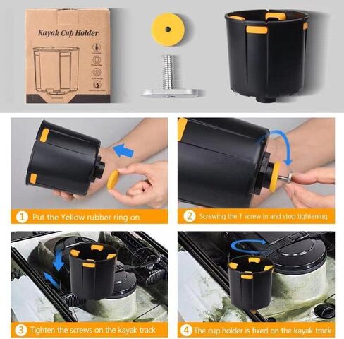 WD-Outhing Multi-Functional Kayak Cup Holder, Drink Holder, Bottle Holder, Phone Holder, Fishing Tool and Lures Storage,Kayak Accessories,Kayak Track Mount Install in Saudi Arabia