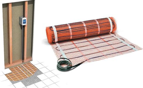 سجادة تدفئة كهربائية تحت الأرضية من SunTouch TapeMat بقدرة 120 فولت، 2.0 × 7.5 بوصة (15 قدم مربع)، برتقالي in Kuwait