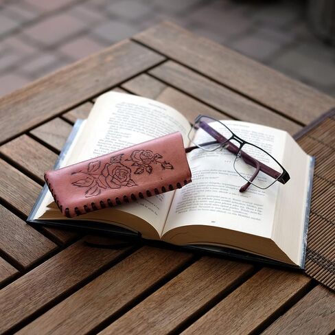 TOFERNER Elegant handcrafted leather eyeglass case made from genuine cowhide in Saudi Arabia