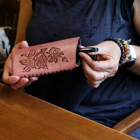 TOFERNER Elegant handcrafted leather eyeglass case made from genuine cowhide in Saudi Arabia
