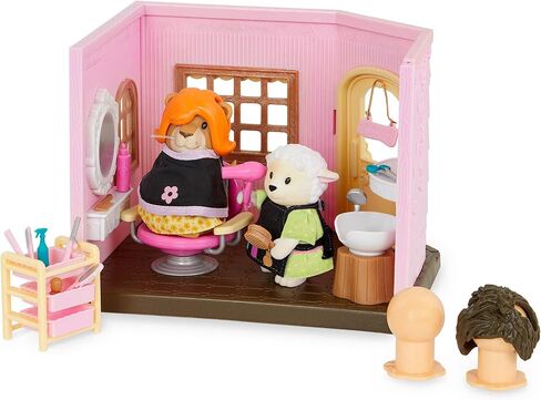 Li’l Woodzeez – Scoops & Sprinkles Ice Cream Shop – 21Pcs Dollhouse Playset – 2 Posable Doll Figures & 1 Storybook Included – Miniature Food & Accessories – Stackable Playset for Kids 3+ in Saudi Arabia