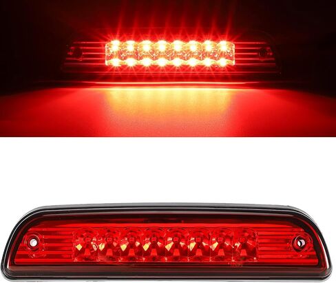 Partsam High Mount Stop Light Red Led Third 3rd Brake Light Replacement for Tacoma 1995 to 2016 Pickup Rear Cab Center Mount Stop Brake Tail Cargo Light Lamp Waterproof(Chrome Housing Smoke Lens) in Saudi Arabia