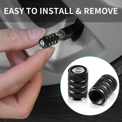 Metal Auto Tire Valve Stem Compatible with Honda Civic CR-V CRV Accord Pilot LX EX EX-L Series Accessories 4pcs Black in Saudi Arabia