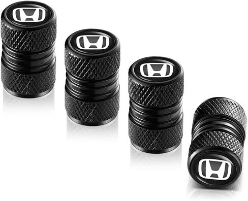 Metal Auto Tire Valve Stem Compatible with Honda Civic CR-V CRV Accord Pilot LX EX EX-L Series Accessories 4pcs Black in Saudi Arabia
