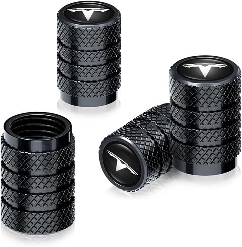 Car Tire Valve Stem Caps Compatible with Model 3, S, X, Y Accessories, Leakproof Corrosion Resistant Tire Valve Caps Compatible with Tesla Model Y Car Accessories, Black in Saudi Arabia